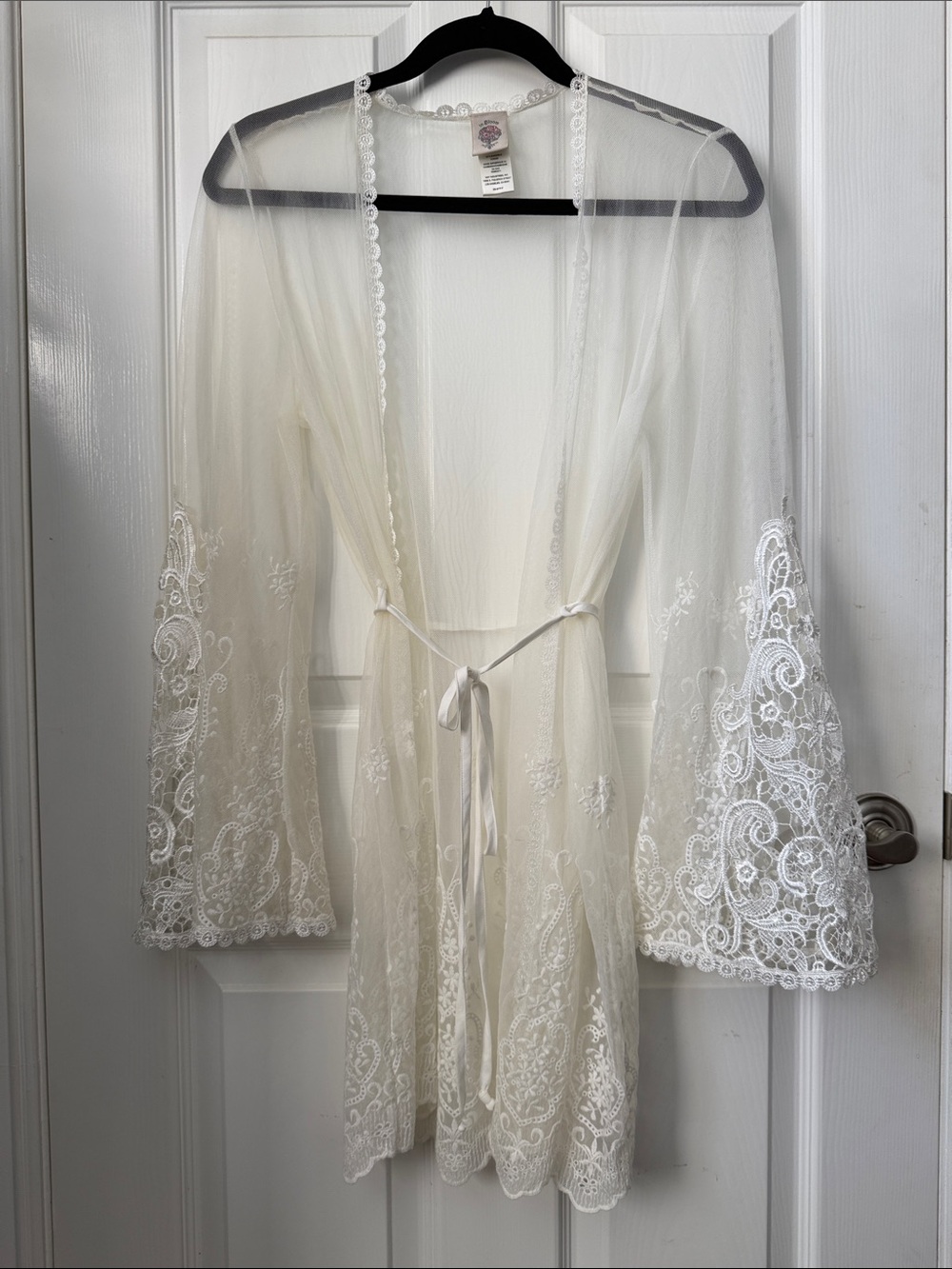 In Bloom by Jonquil- Sheer Lace Robe in Ivory